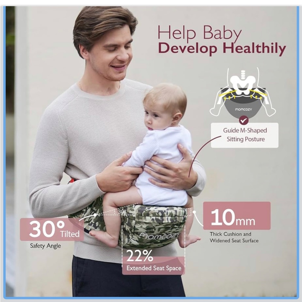 Momcozy Hip Baby - Adjustable Waistband (Camo, Medium)